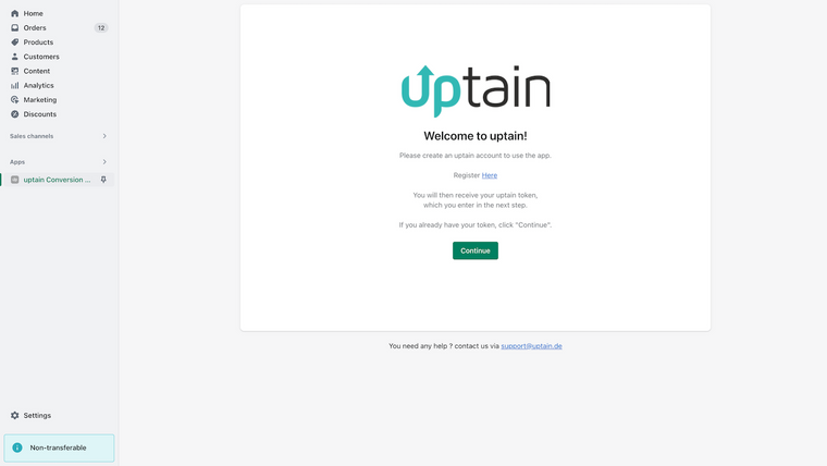 uptain Conversion Optimization Screenshot