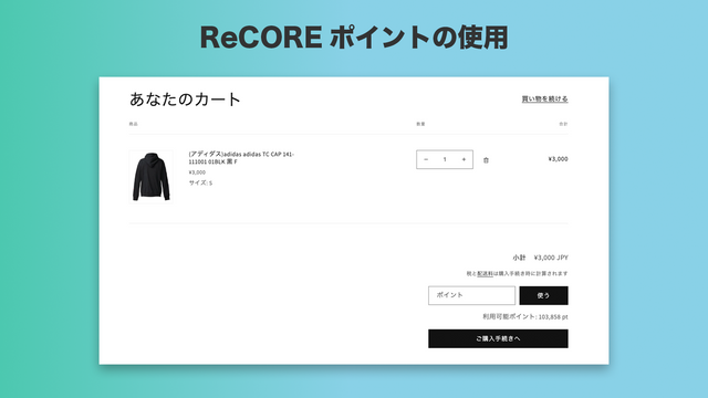 ReCOREポイントの使用