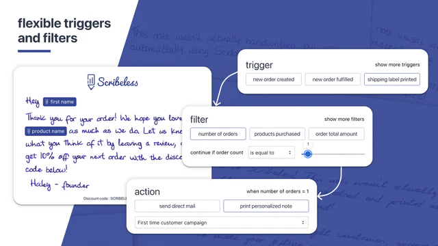 gatilhos automáticos e filtros para personalizar mensagens