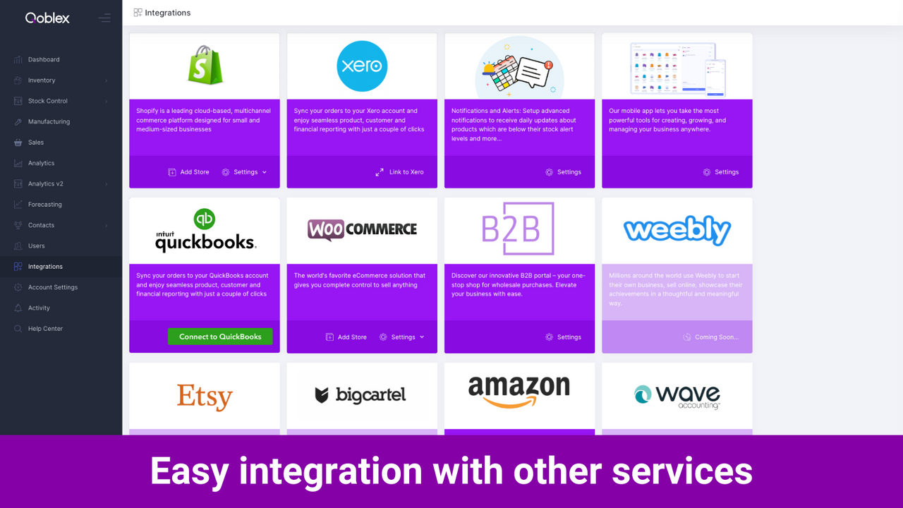 Qoblex - Intégration facile avec d'autres services