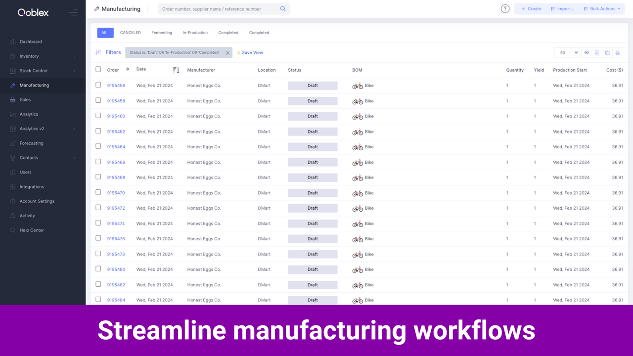 Qoblex - Rationalisieren Sie Produktionsworkflows