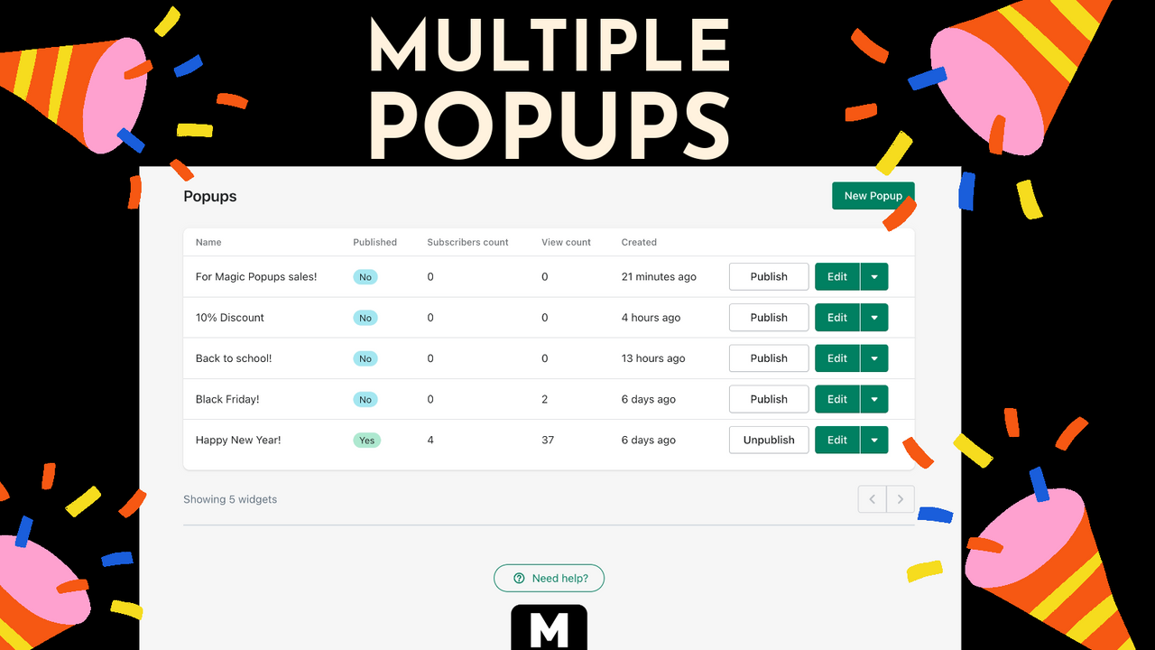 Múltiples popups