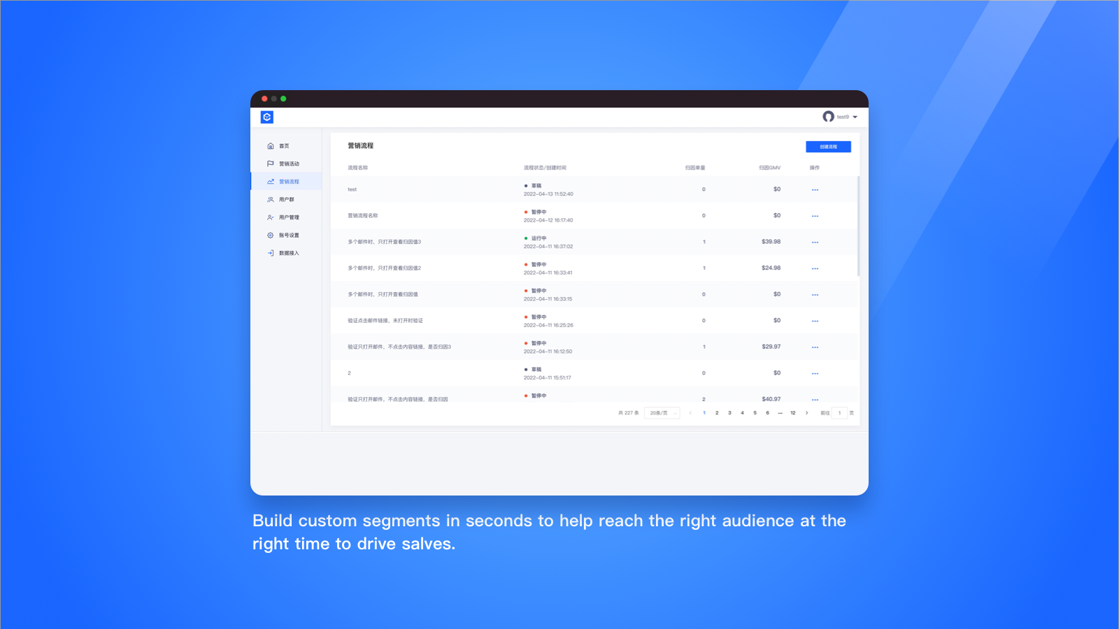 Build custom segments in seconds to help reach the right audienc