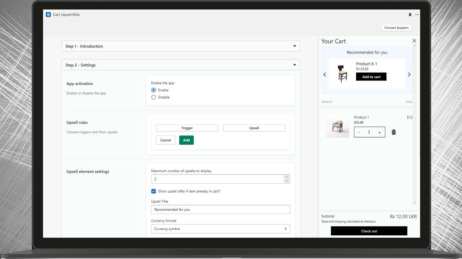 configuración de disparador de venta adicional paso 2