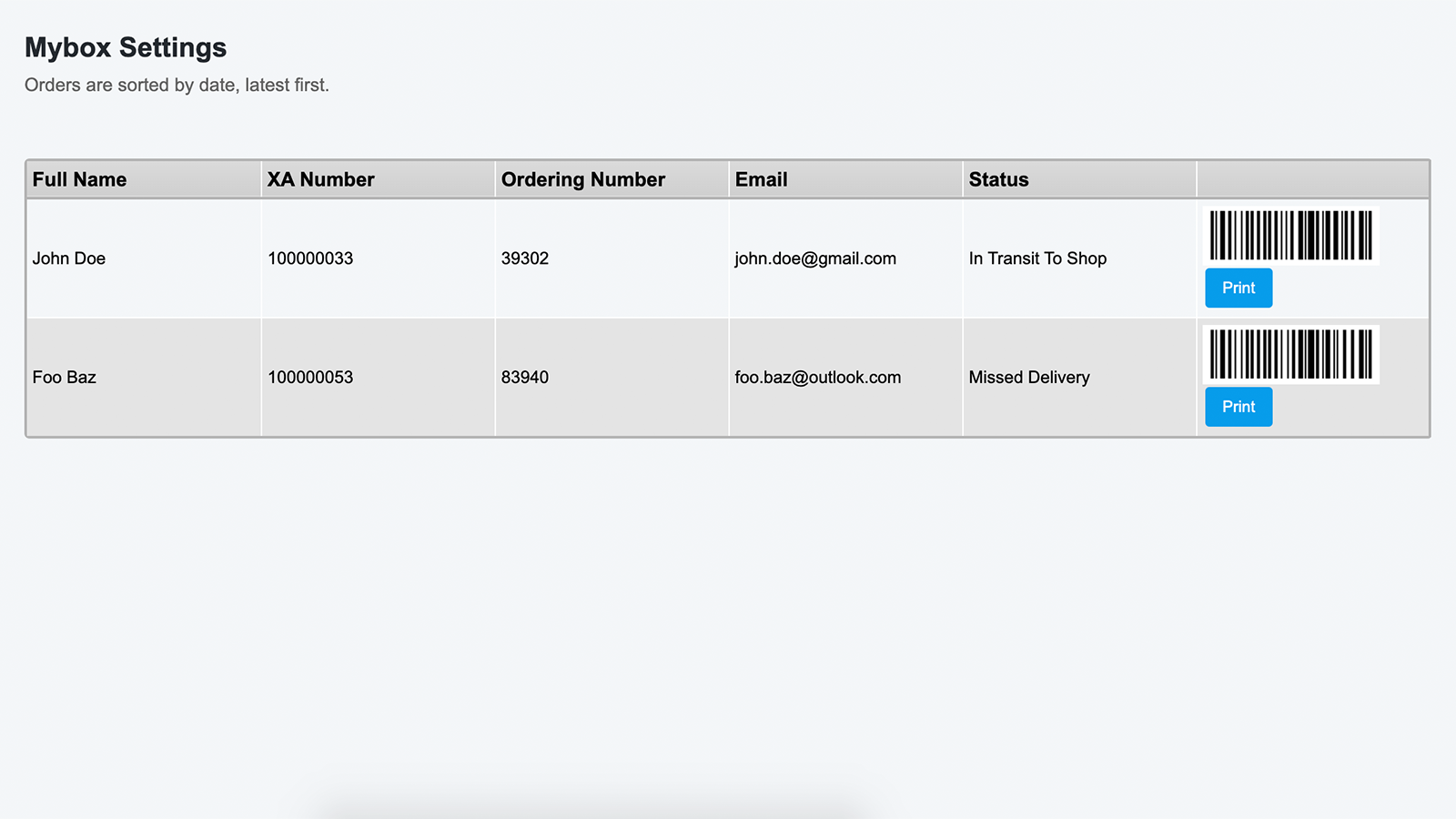 Mybox Delivery Screenshot