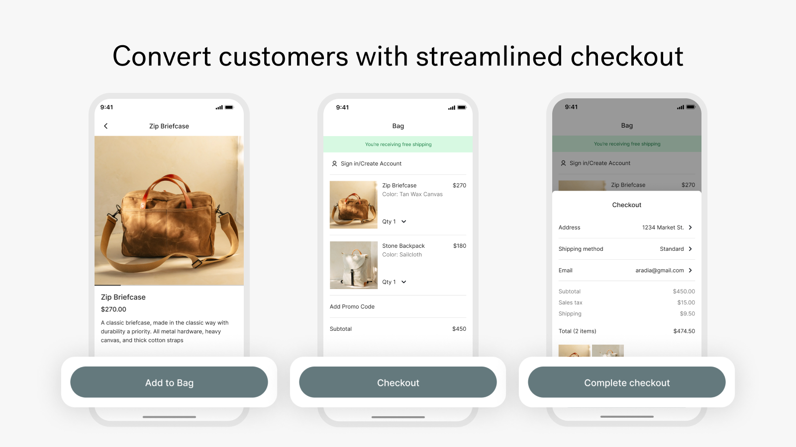 Convert customers with streamlined checkout