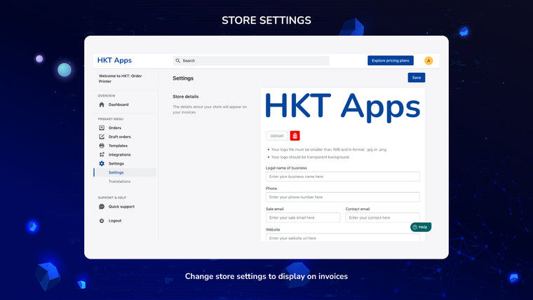 HKT: Order Printer PDF Invoice Screenshot