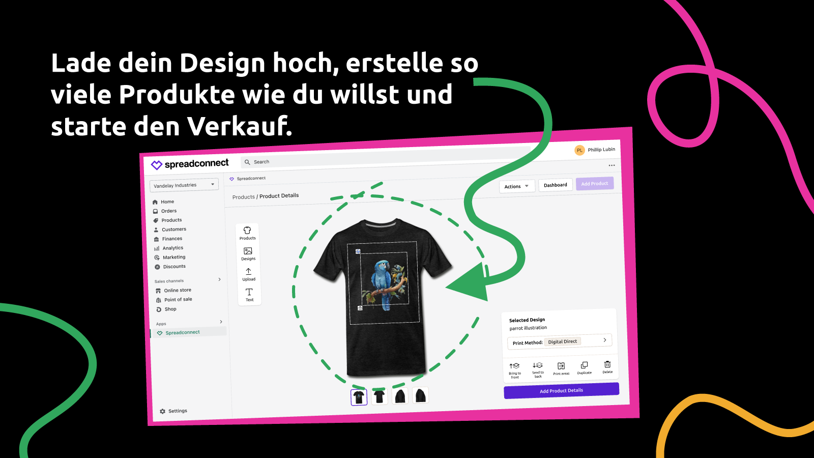 Spreadconnect: Einfache Produktgestaltung für dein Merch