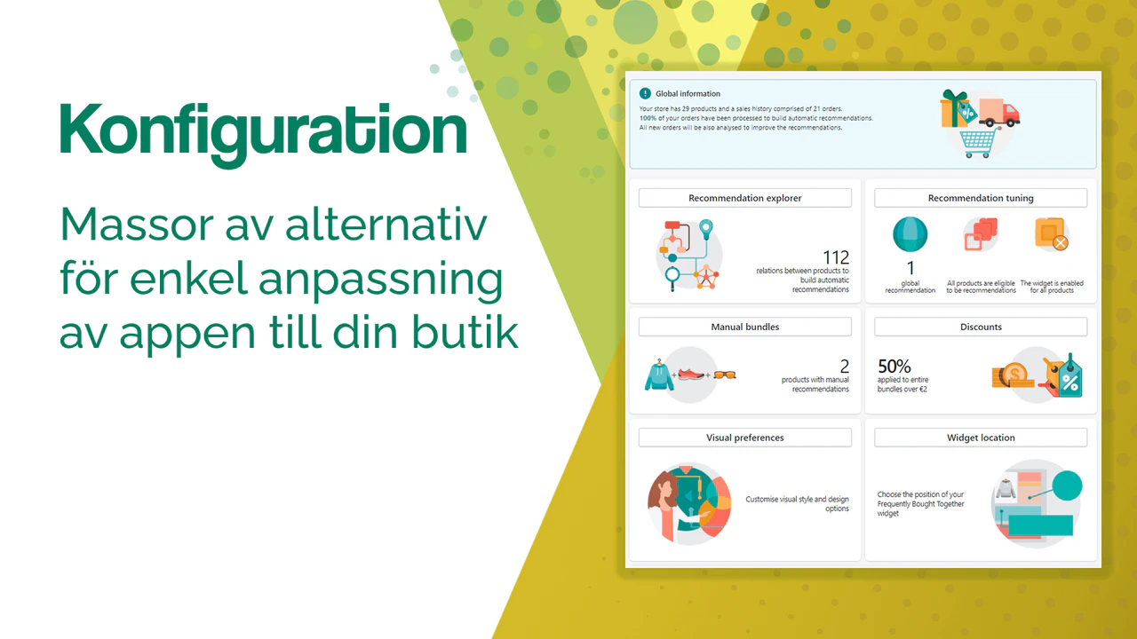 Massor av alternativ för att enkelt justera appen för din butik