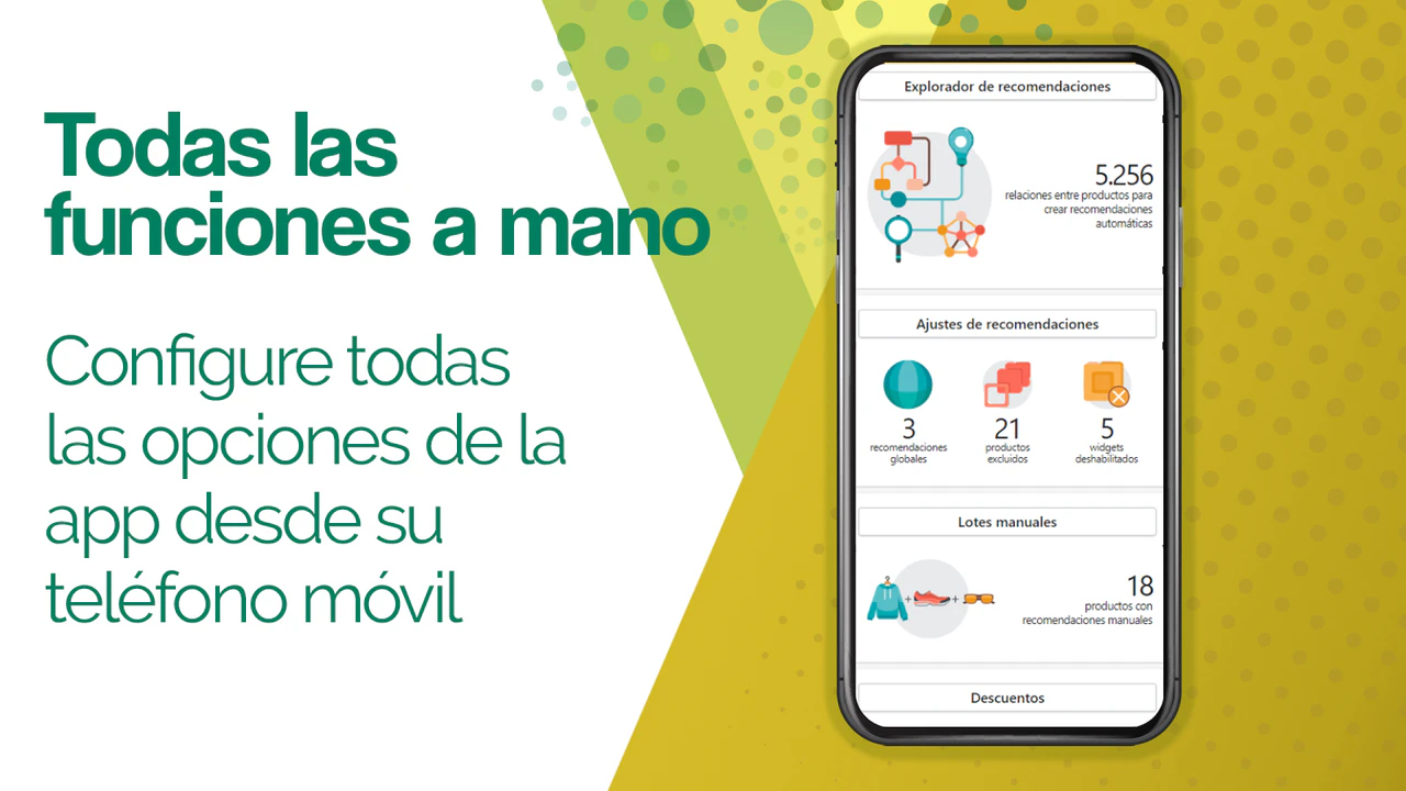 Configure todas las opciones de la app desde su teléfono móvil