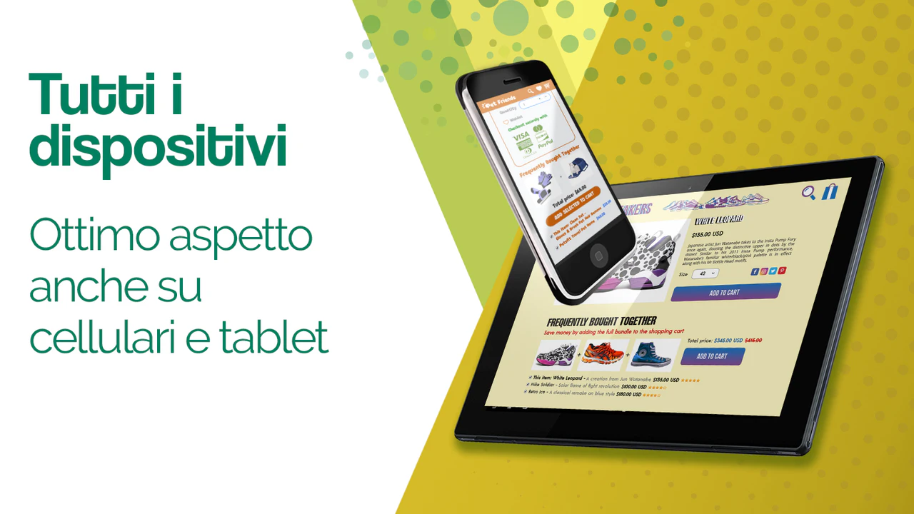 Ottimo aspetto su telefoni e tablet