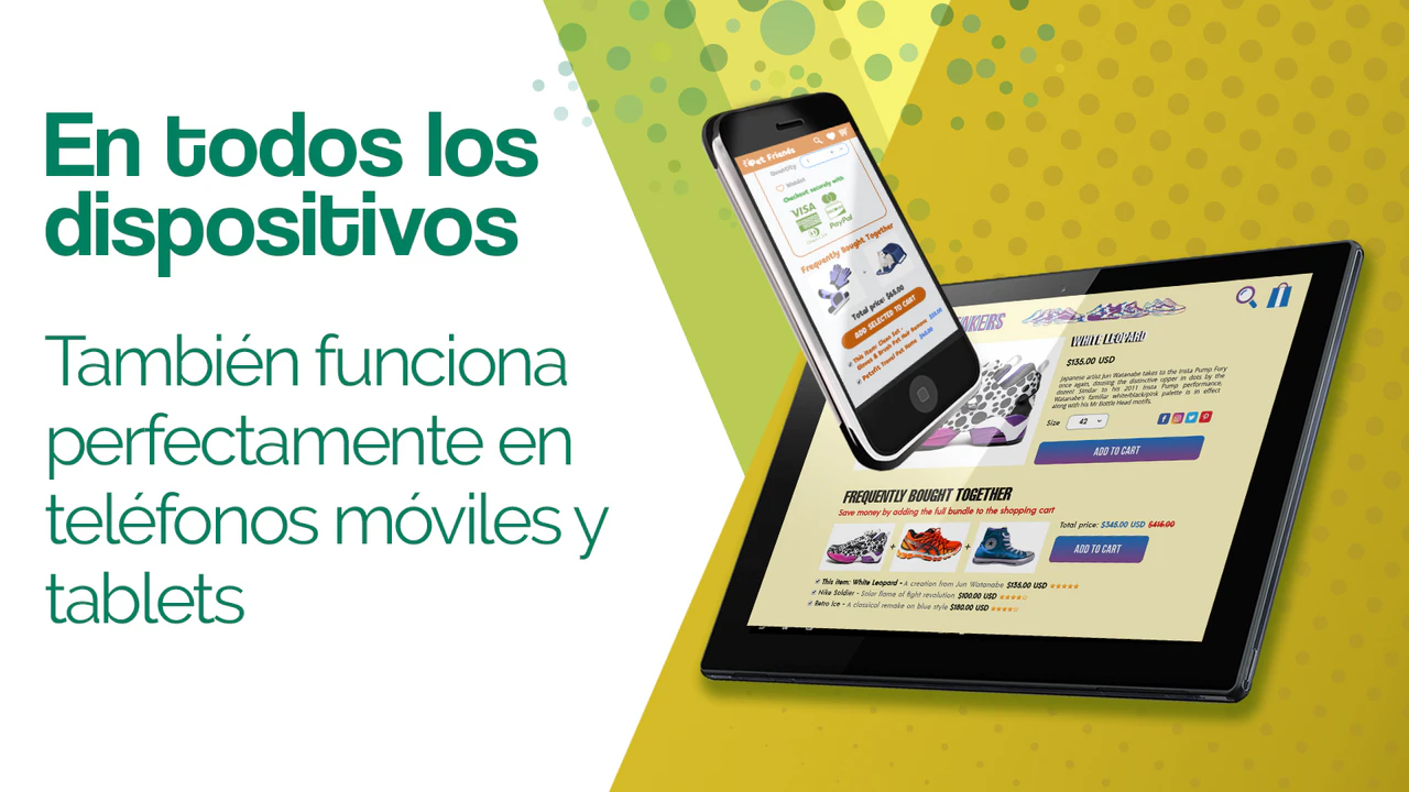 Funciona perfectamente en teléfonos móviles y tablets