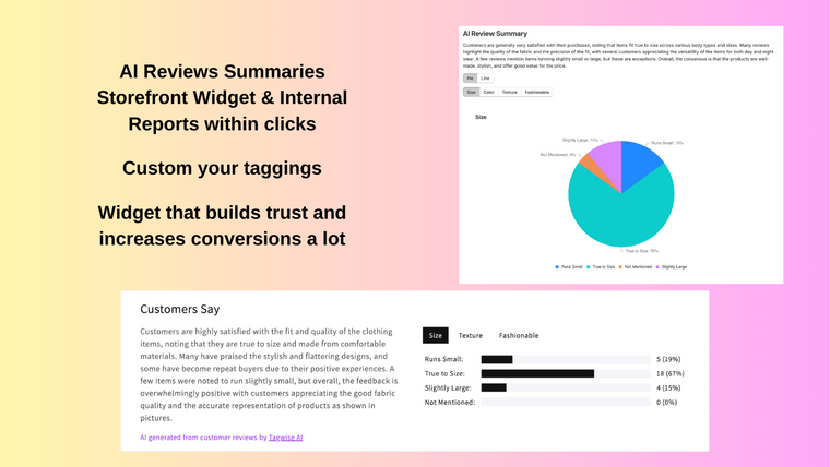 TagWise AI Review Summaries Screenshot