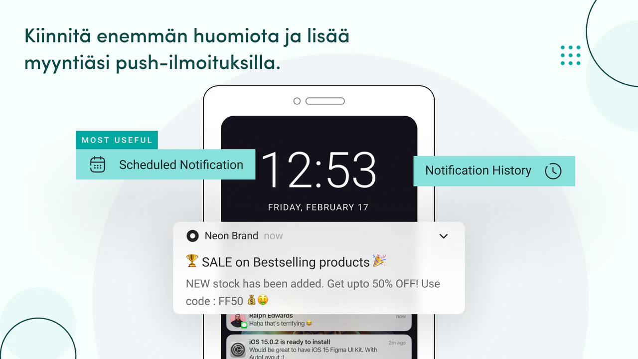 Käytä mobiilisovellusta huomion ja myynnin saamiseksi.