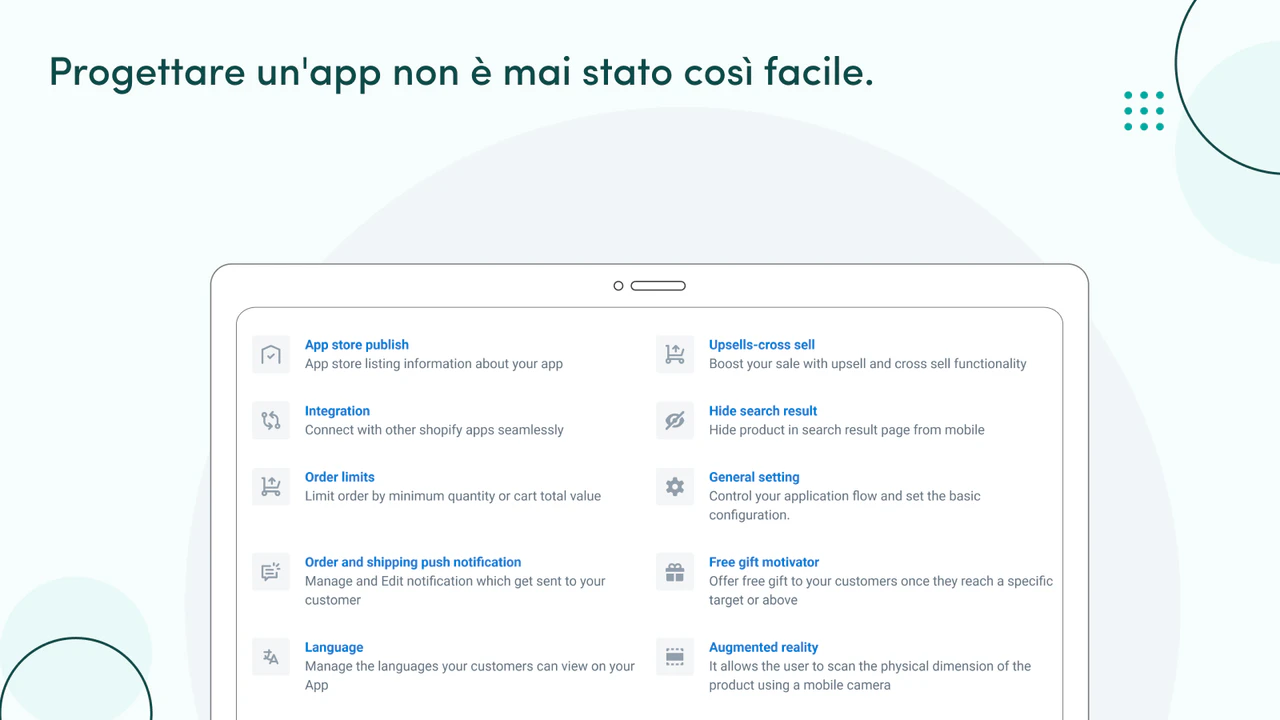 Modifiche alla app mobile che non richiedono alcuna codifica.