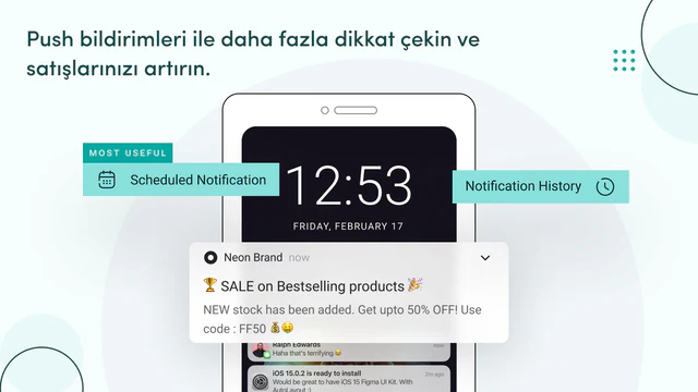 Dikkat çekmek ve satış yapmak için Mobil Uygulamayı kullanın.