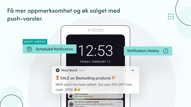 Bruk Mobile App for å trekke oppmerksomhet og øke salget.