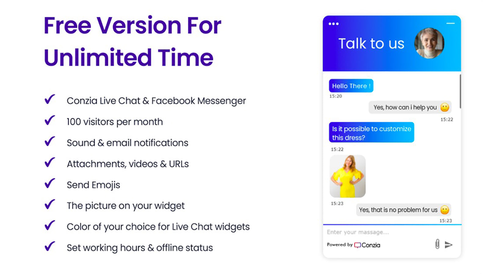 LiveChat, Messenger, WhatsApp