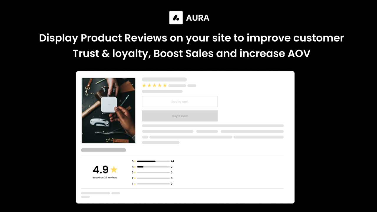 Muestra las reseñas de los productos - Aura