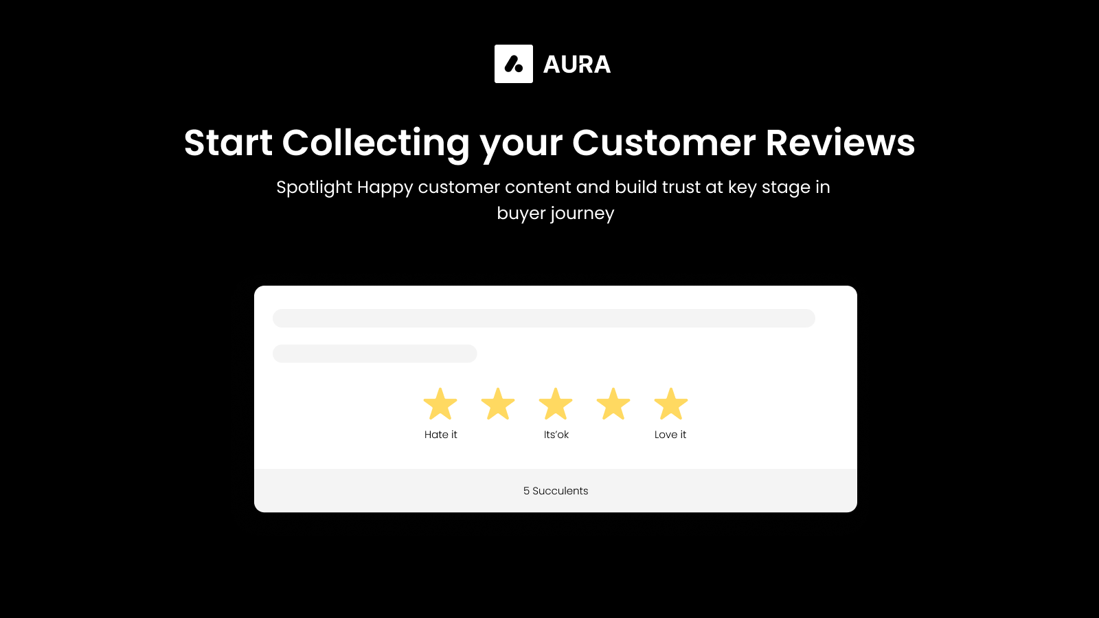 Börja samla recensioner - Aura