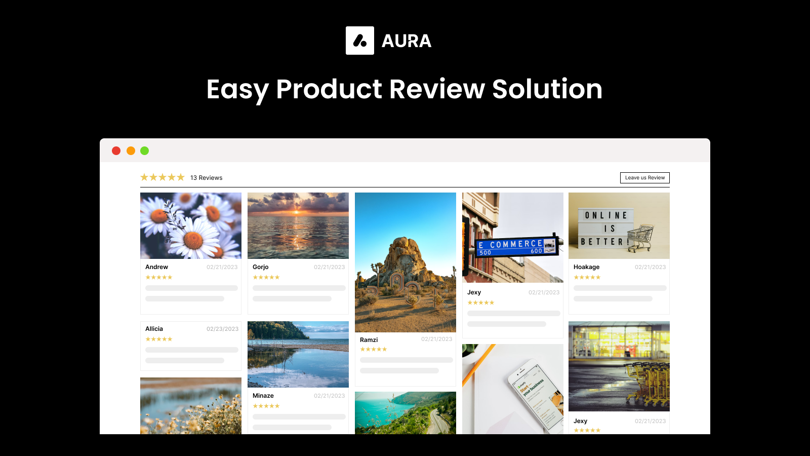 Aura Produktbewertungen App