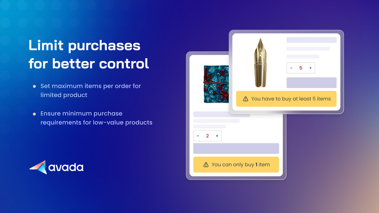 Avada Order Limits Quantity Screenshot
