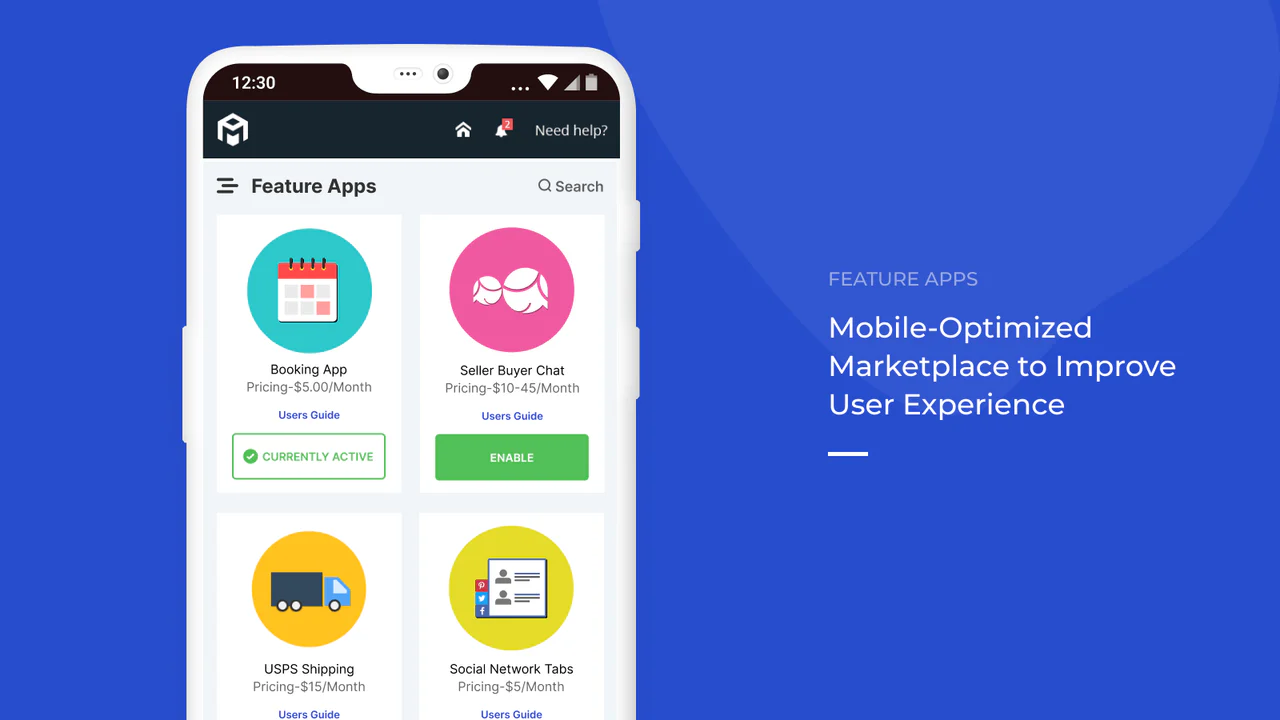 feature apps mobile view