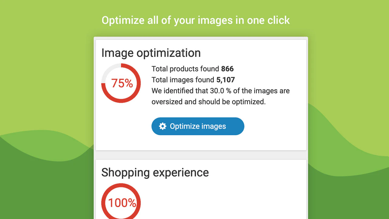 Optimize images in a click of a button