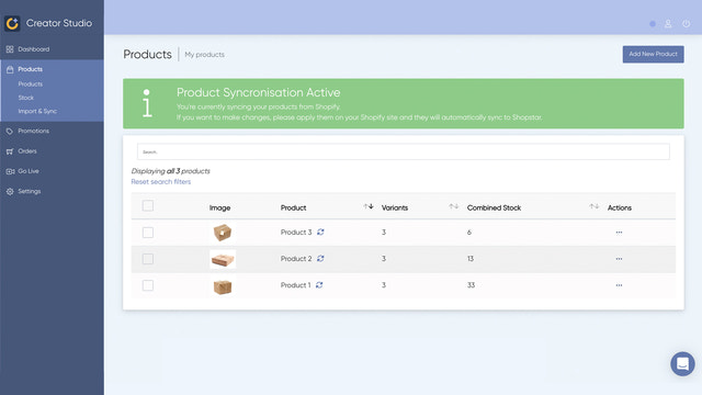 Synkroniser dine produkter