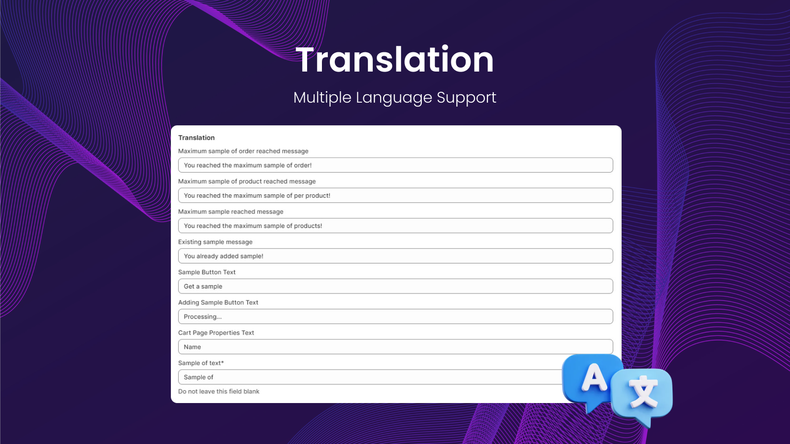 Oversættelse - Mini Produktprøver