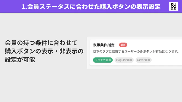 会員ステータスに合わせた購入ボタンの表示設定