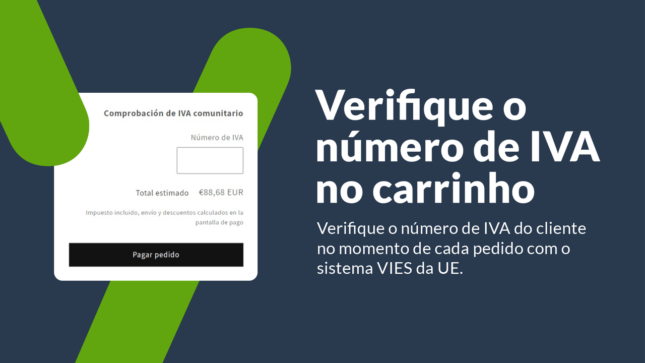 Verifique o número de IVA no carrinho