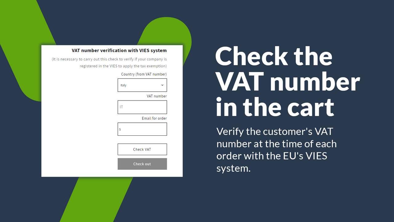 Check VAT number in cart