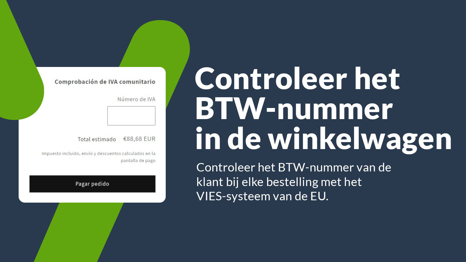 Controleer het BTW-nummer in de winkelwagen