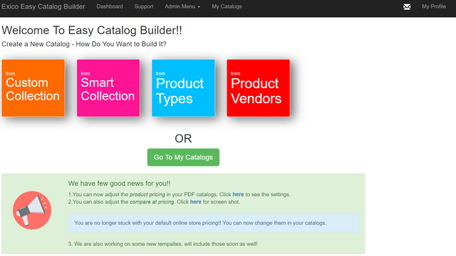 application dashboard