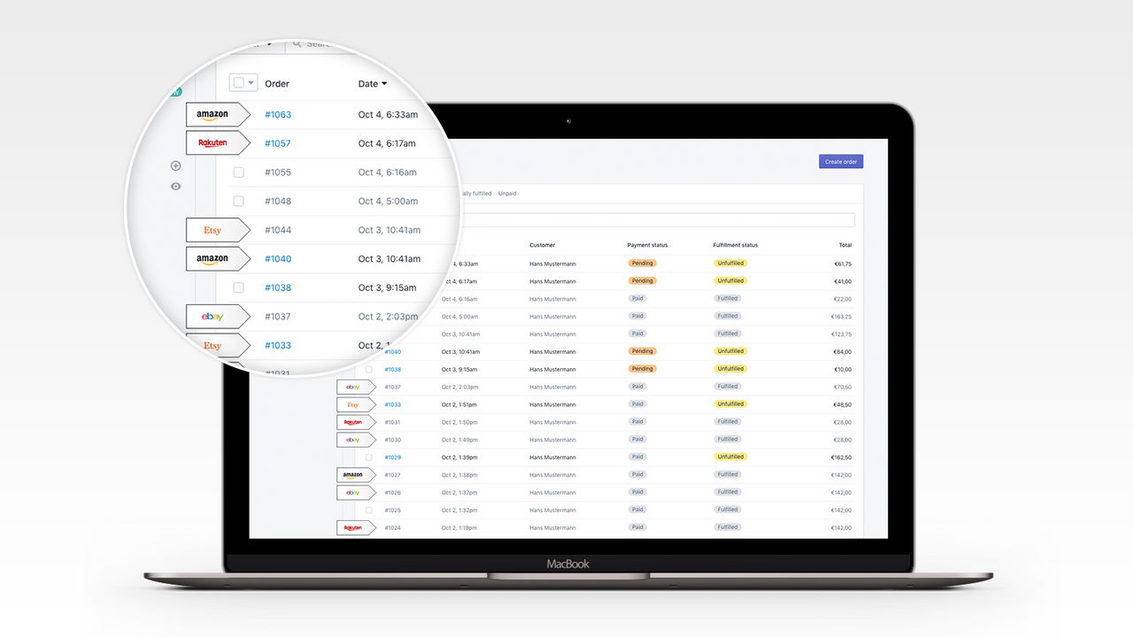 Shopify Connect - Ordrer: eBay, Amazon med lagerstyring