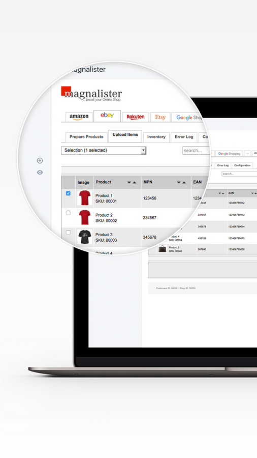 magnalister app: sømløst integreret i Shopify's admin panel