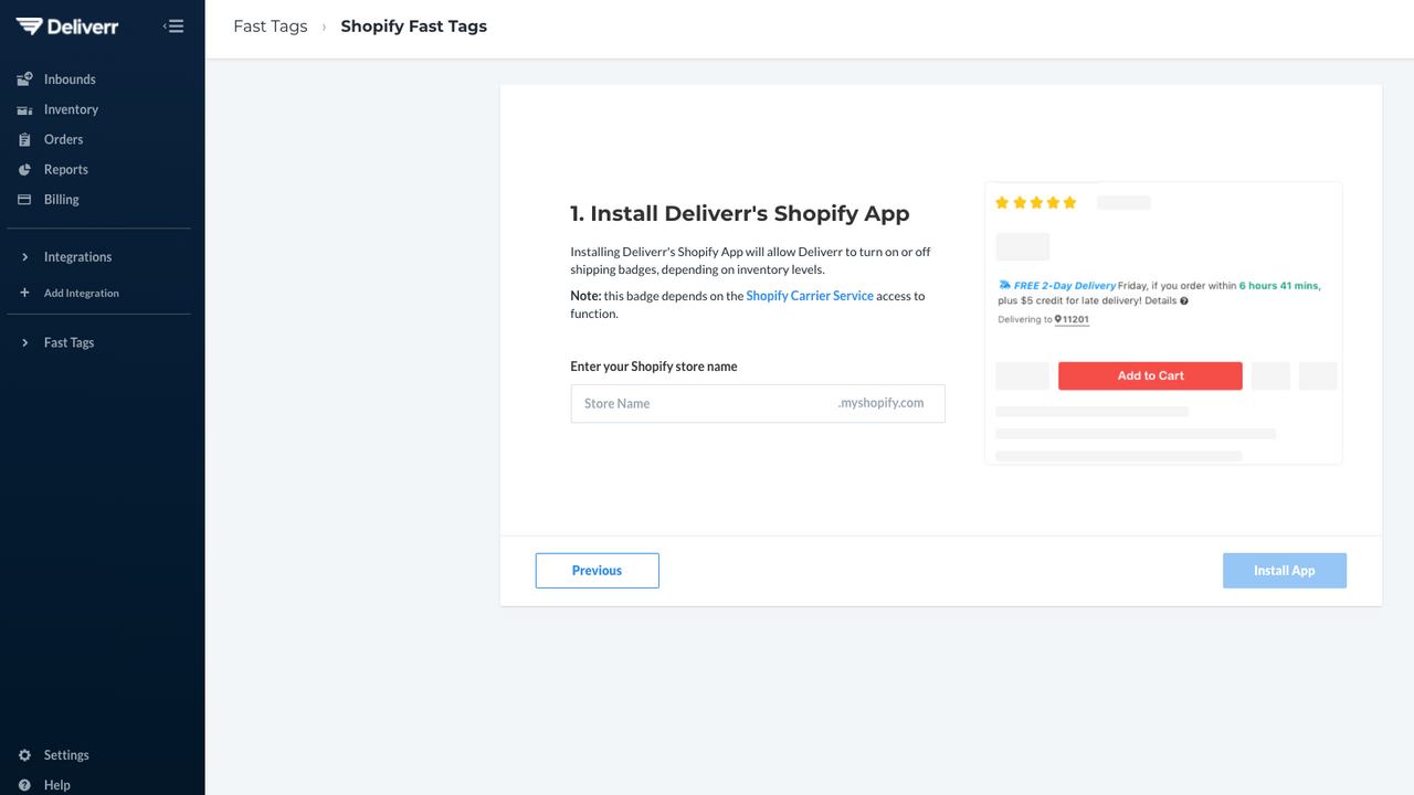 Tilføj Fast Tag til din Shopify Store