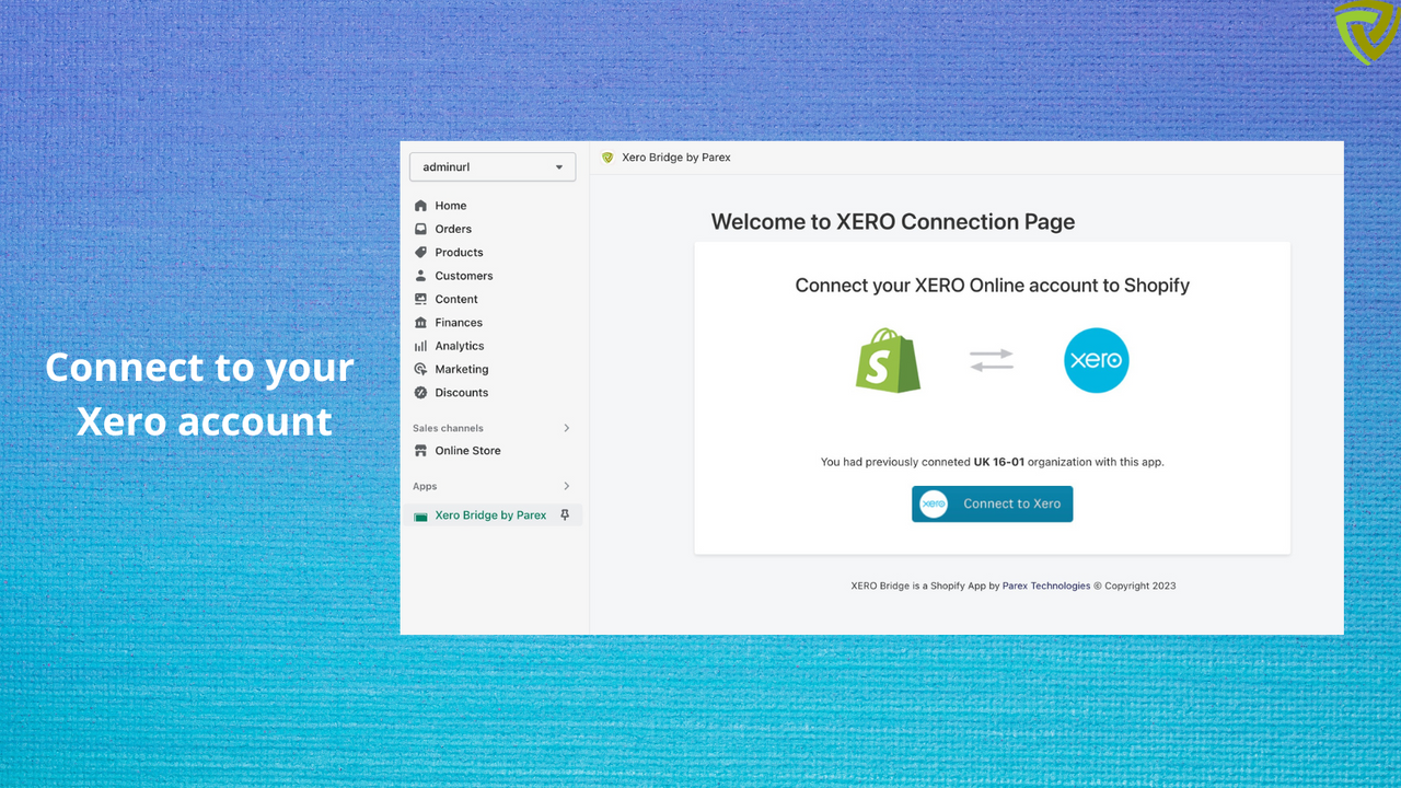 Xero Connect Seite