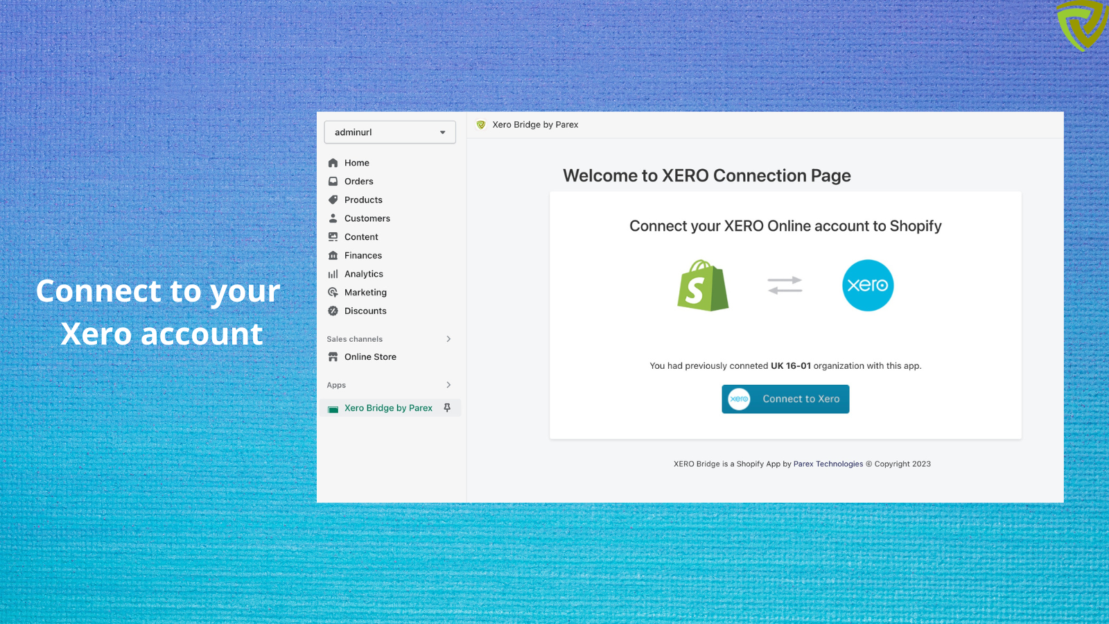 Xero Connect Seite