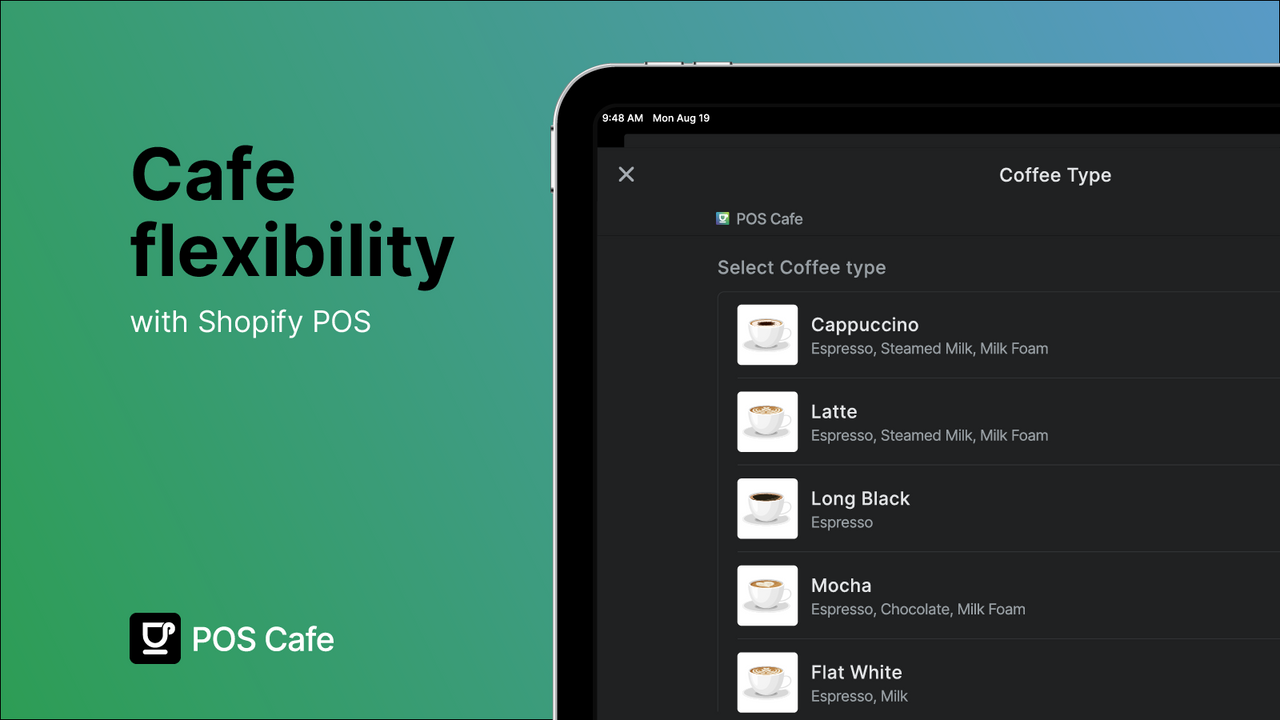 Cafe flexibility with Shopify POS