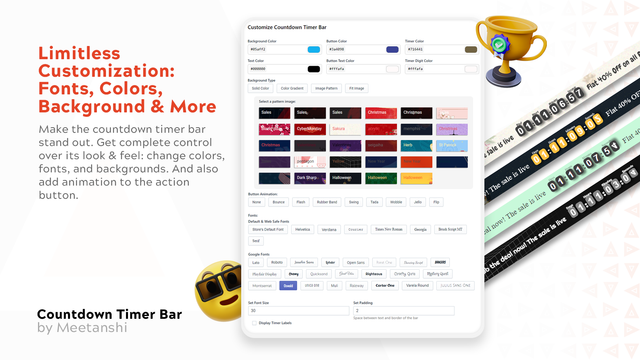 Meetanshi Countdown Timer Font Konfiguration