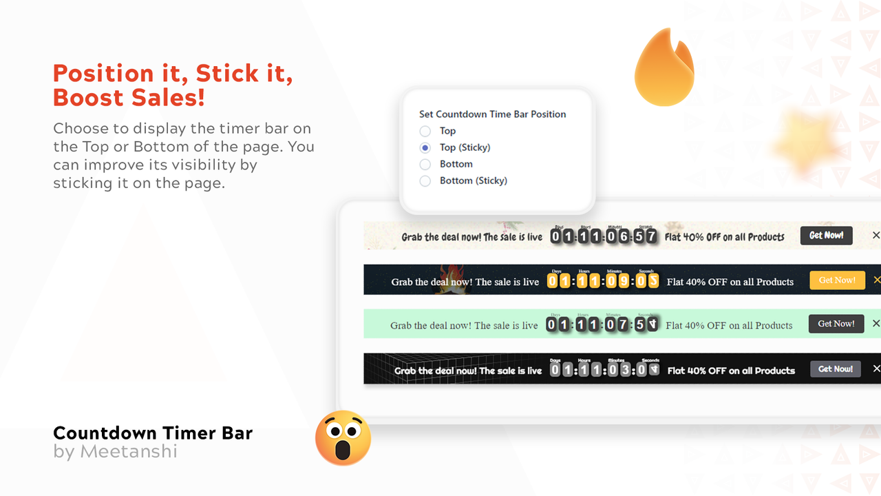 Meetanshi Countdown Timer Position Configuration