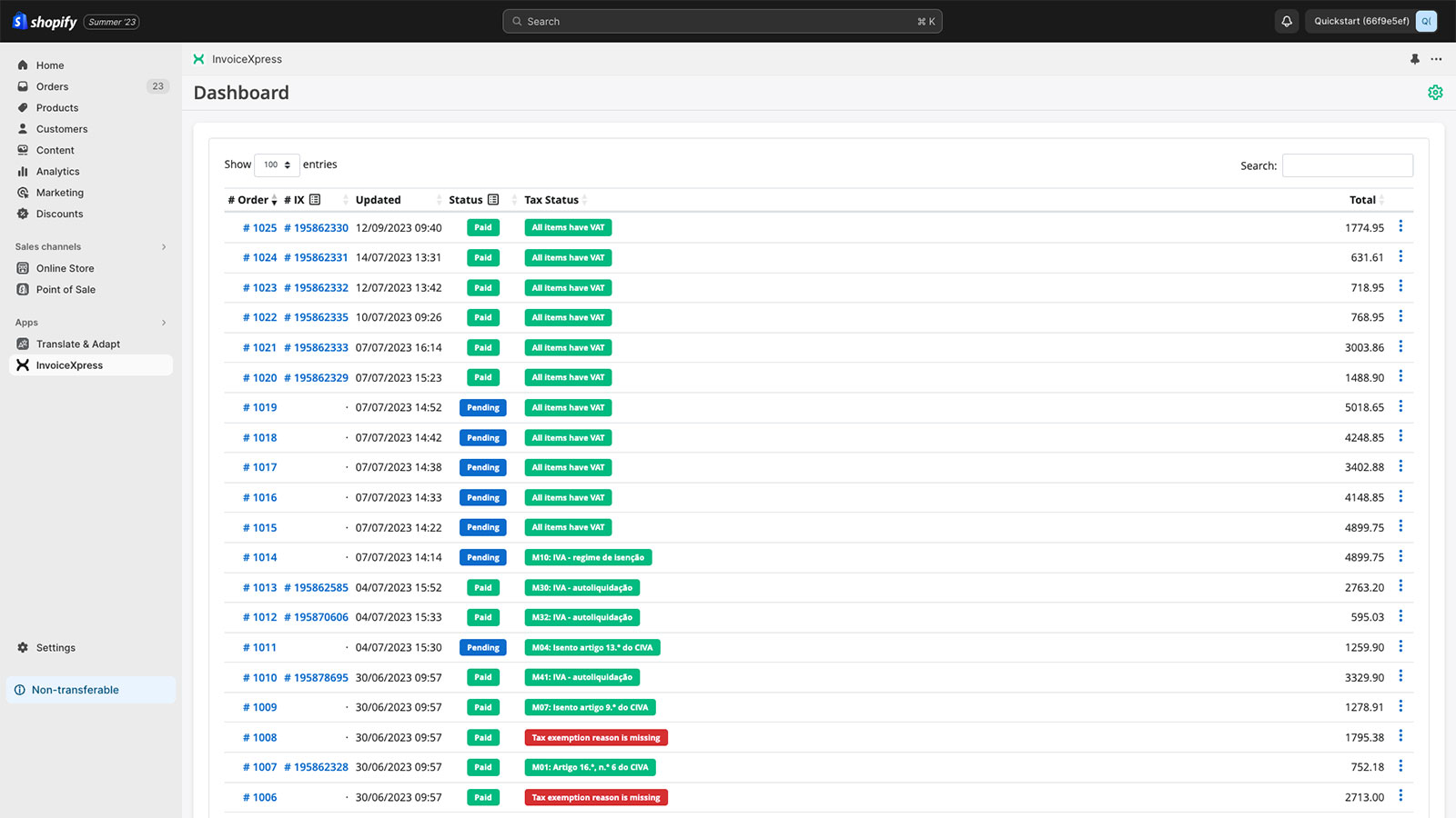 invoicexpress invoice list