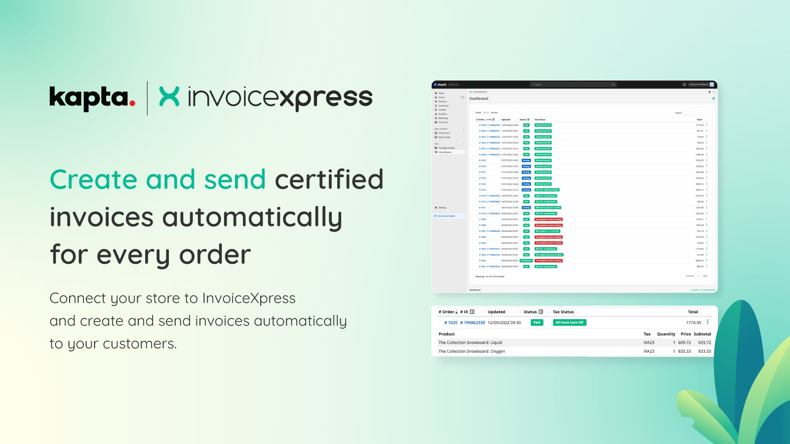 InvoiceXpress skapar och skickar certifierade fakturor