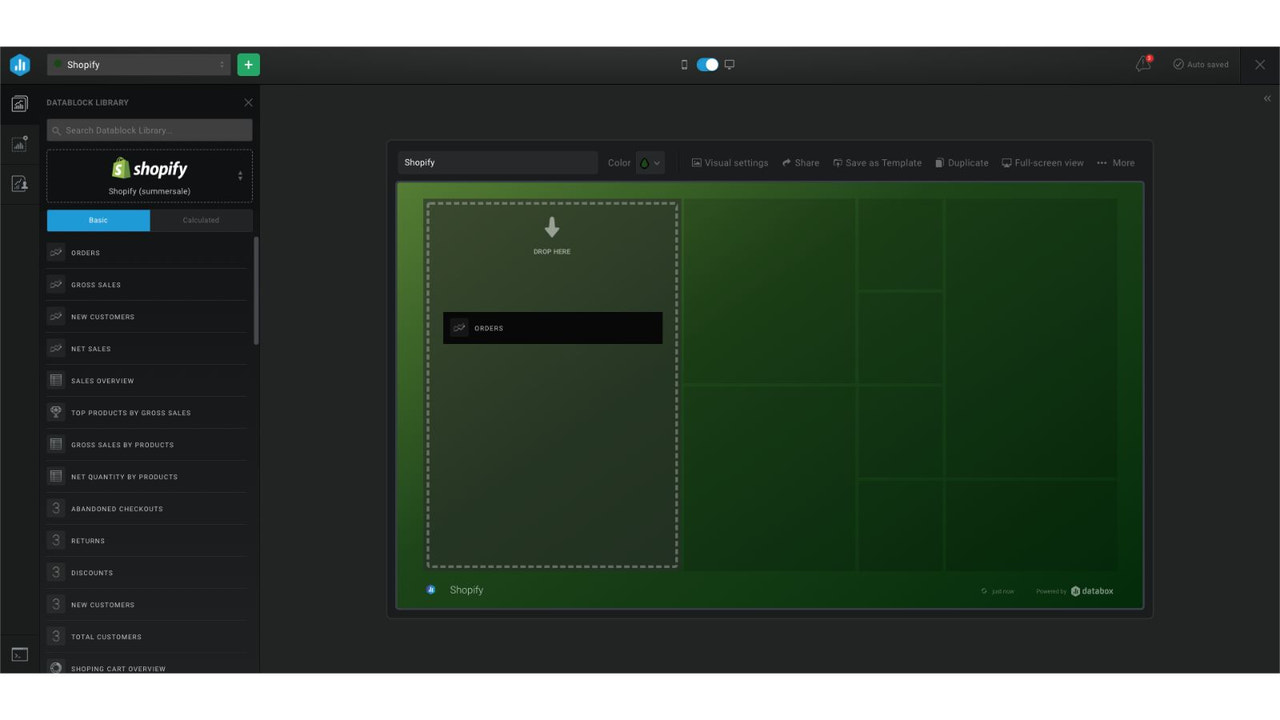 Bouw uw eigen dashboards, geen codering vereist.