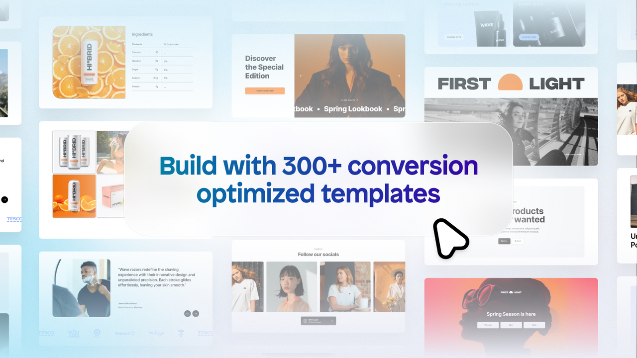 Construye con más de 300 plantillas optimizadas para la conversión