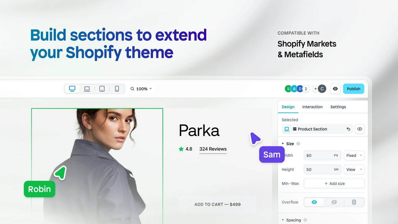 Build sections to extend your Shopify theme