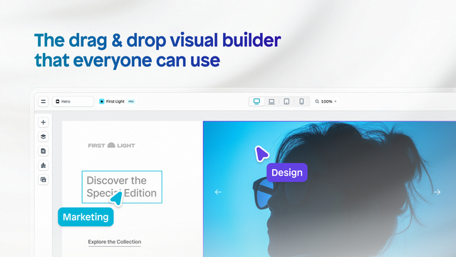 De drag & drop visuele builder die iedereen kan gebruiken