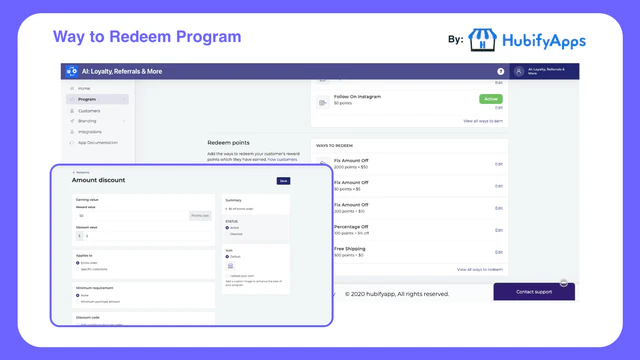 Easy way to manage & set Redeem Points